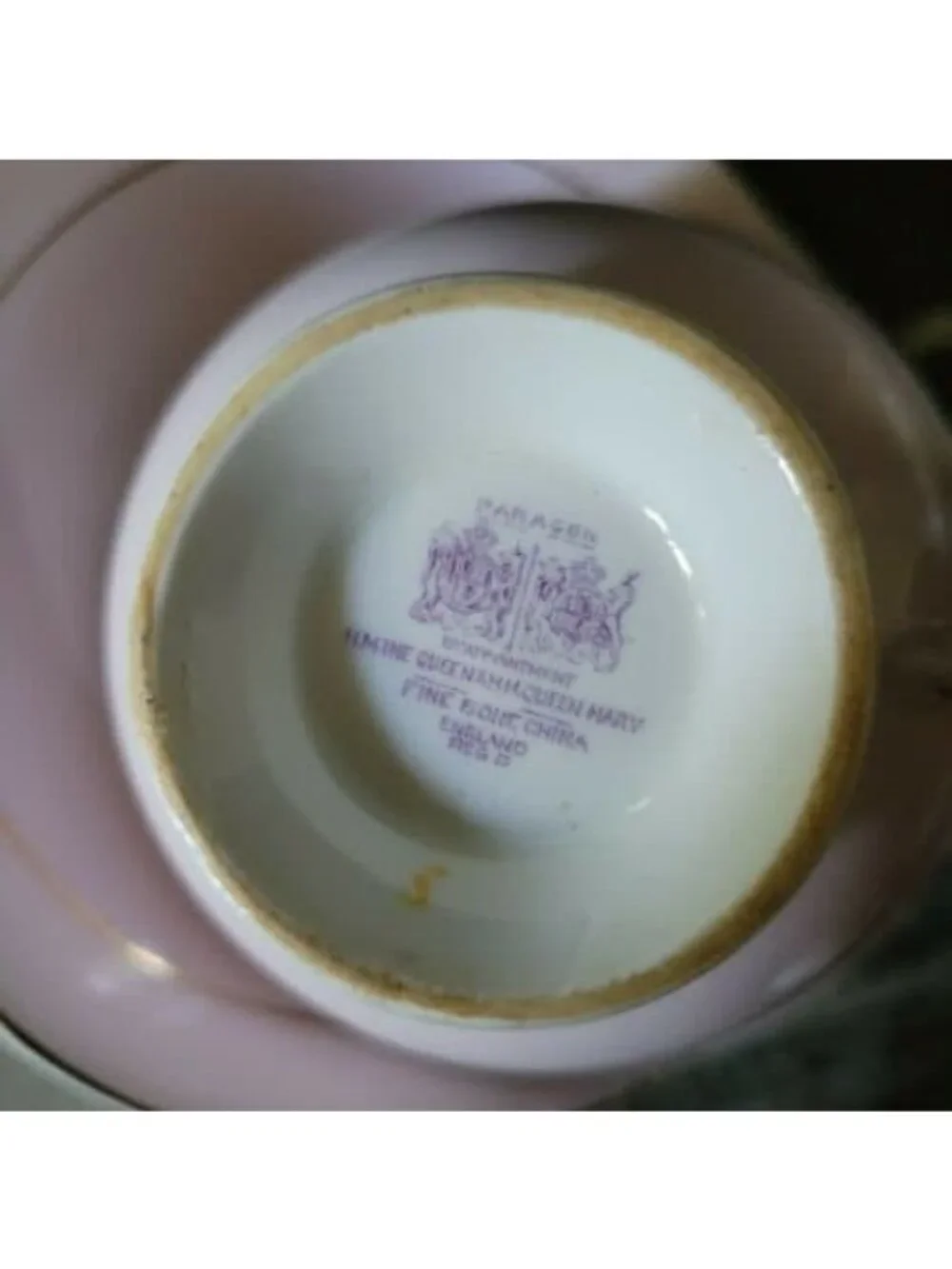 Paragon Double Warrant Pink Teacup & Saucer Duo with Hand-Painted Pansies c1940s